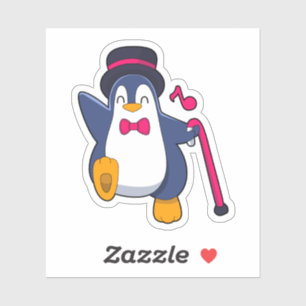 Sticker Pingouin en Groom avec Cravate