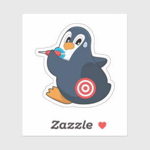 Sticker Pingouin fléchettes fléchettes