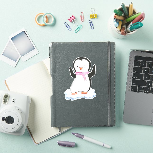 Sticker Pingouin mignon sur la glace (Couverture iPad)