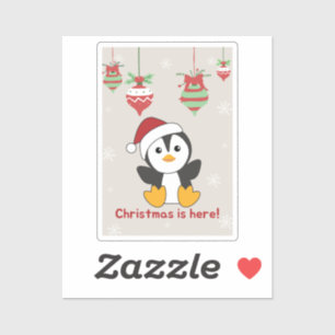 Sticker Pingouin Noël Neige Hiver Animaux Penguins Sti