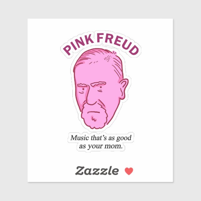 Sticker Pink Freud Funny Music Psychologie Pun Die-Cut (Feuille)