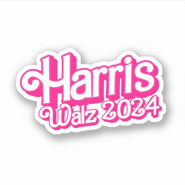 Sticker Pink Harris Walz 2024 (Devant)