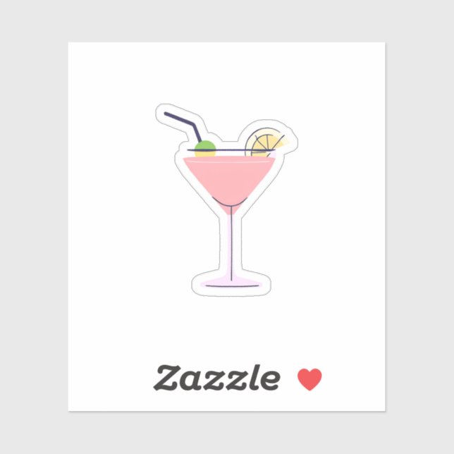 Sticker Pink Martini (Feuille)