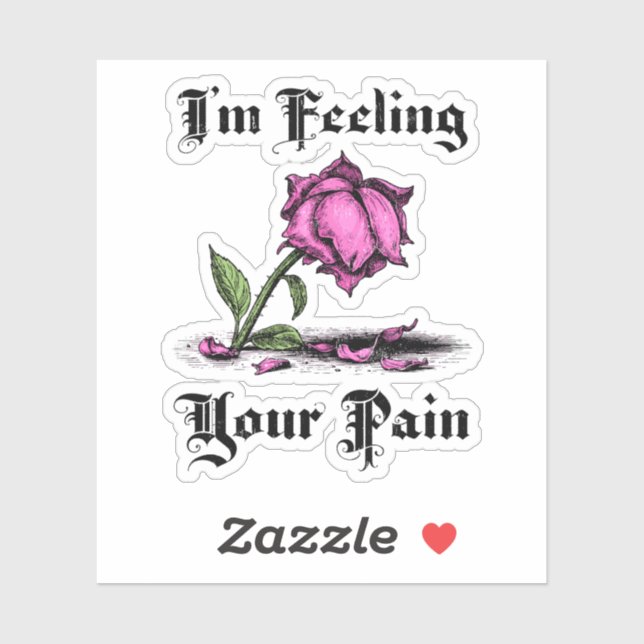 Sticker Pink Rose in Despair (Feuille)