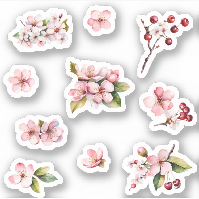 Sticker Pink Sakura Cerry Blossoms (Devant)