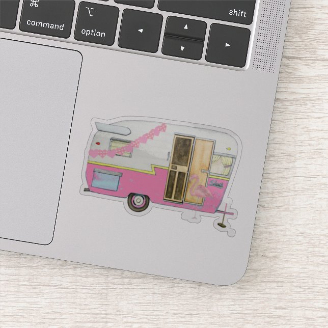 Sticker Pink She Shed Camper Trailer (Détail)