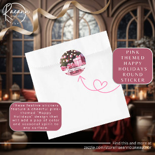 Sticker Pink Theme Joyeux Vacances