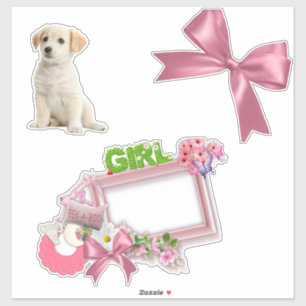 Sticker Pinkie-Rose nouvelle fille de bébé