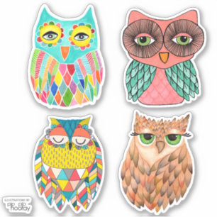 Sticker Pip Pip Hooray Owls Illustration Art Vinyl