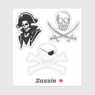 Sticker Pirate Jolly roger 3 pack