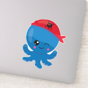 Sticker Pirate Octopus, Pipe mignonne, Petite Octopus