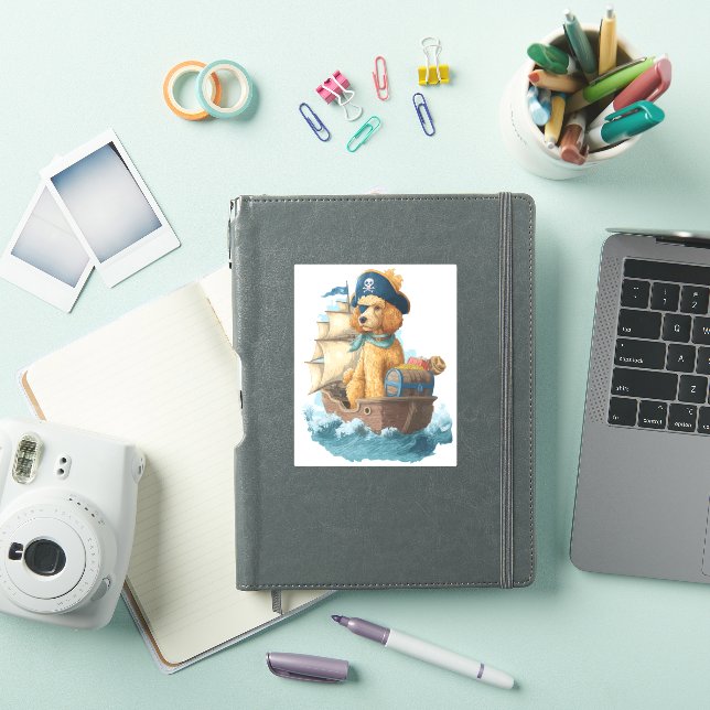 Sticker Pirate Poodle � Drôle chien de mer (Couverture iPad)