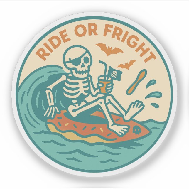 Sticker Pirate Squelette Été Effrayant (Devant)