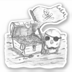 Sticker Pirate Treasure Scene