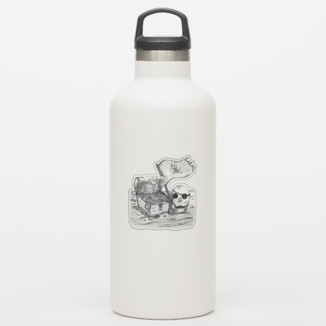 Sticker Pirate Treasure Scene Sketch (Gourde)