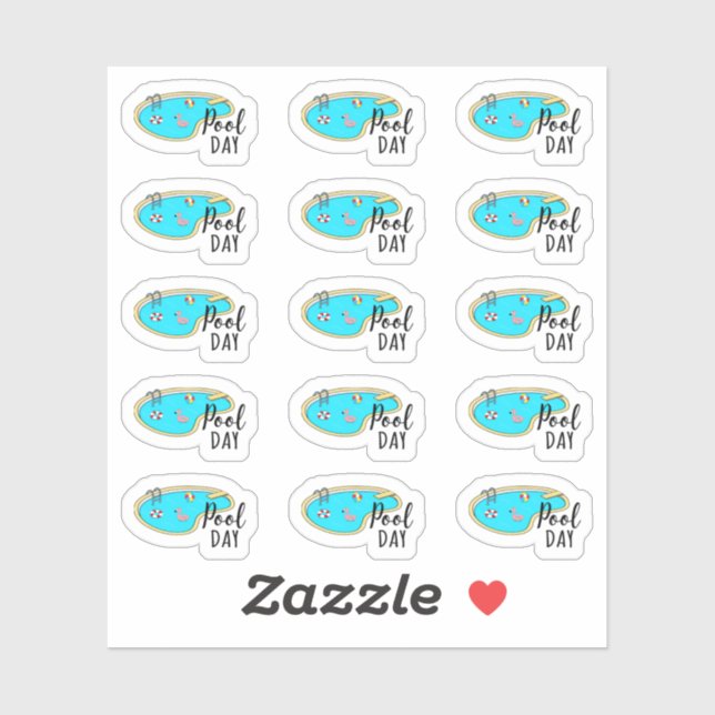 Sticker Piscine Jour Classe de natation Rappel Bujo Planne (Feuille)