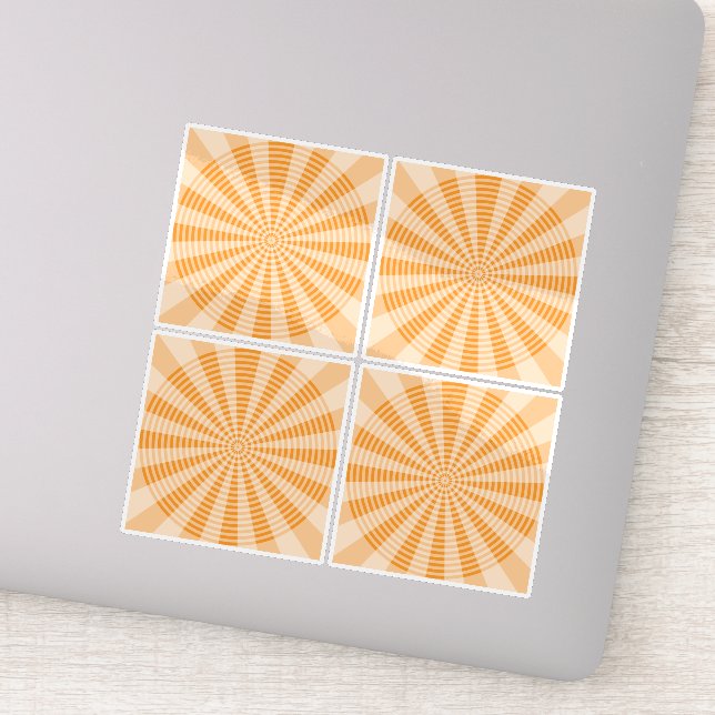 Sticker Pissenlit, Spirale Orange, Art Abstrait Bohème (Détail)