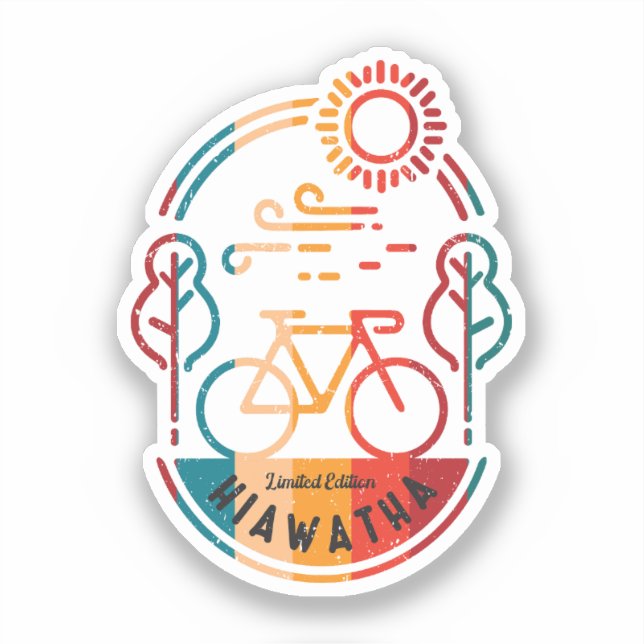 Sticker Piste cyclable Retro Hiawatha. (Recto)
