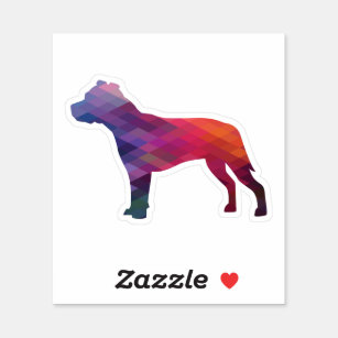 Sticker Pitbull race de chien Silhouette géométrique viole