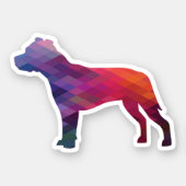 Sticker Pitbull race de chien Silhouette géométrique viole (Devant)
