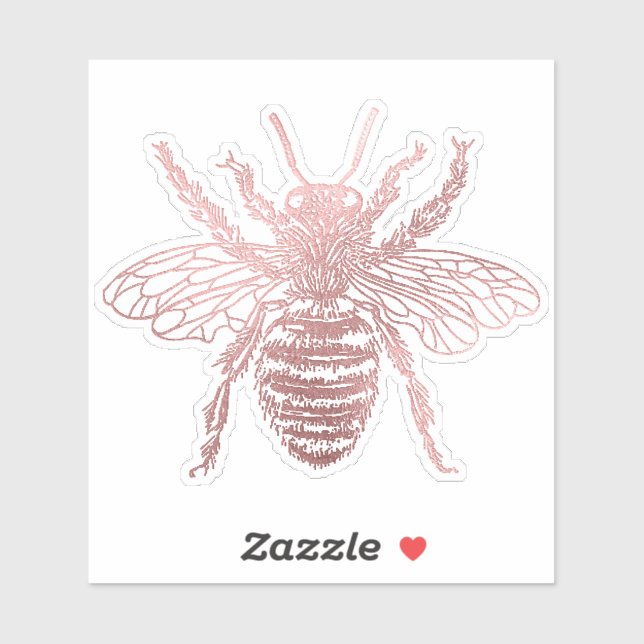 Sticker PixDezines Bumble Bee, Faux Rose Gold (Feuille)
