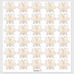Sticker PixDezines Bumble Bees, Faux Gold