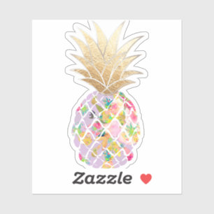 Sticker PixDezines Lilac Purple Aloha Ananas Faux Or