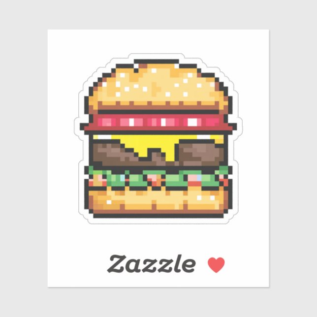 Sticker Pixel Cheeseburger (Feuille)