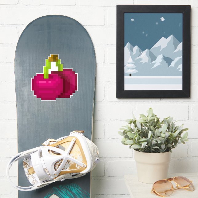 Sticker Pixel Cherry  (Snowboard)