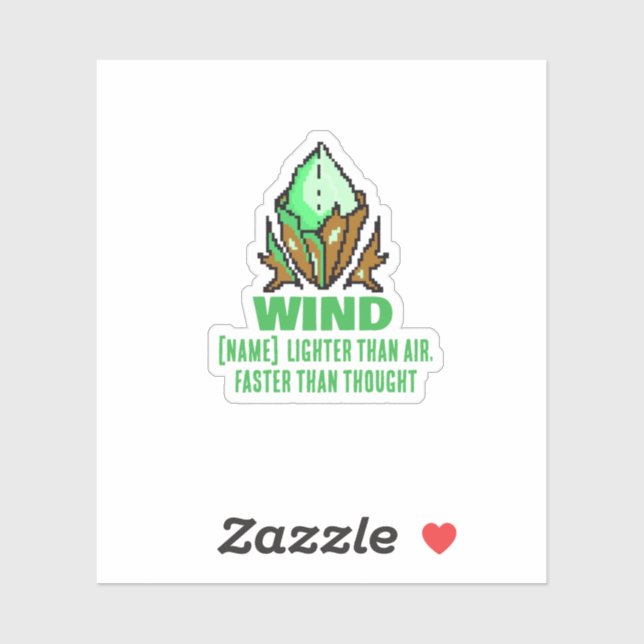Sticker Pixel Fantasy Cristal de Vent | Élément Pixel Rétr (Feuille)