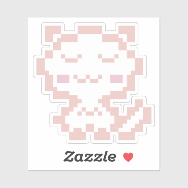 Sticker Pixel or rose (Feuille)