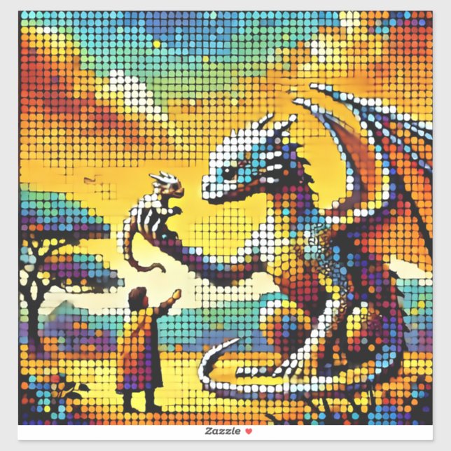 Sticker pixelated image of a dragon trainer (Feuille)