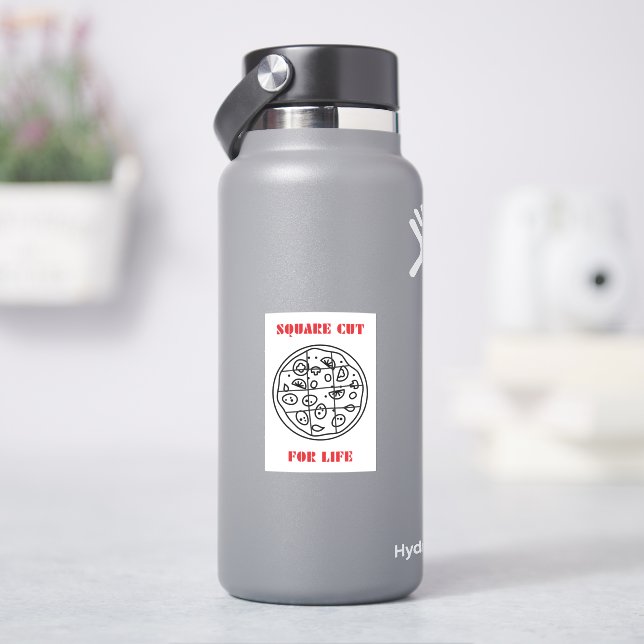 Sticker pizza coupée carré à vie ! (HydroFlask)