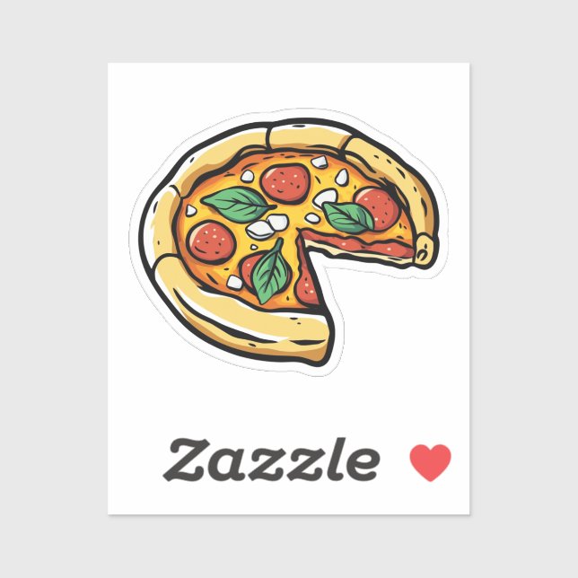 Sticker Pizza dessin animé (Feuille)