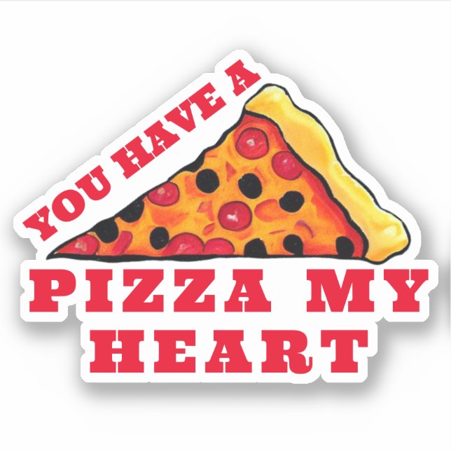 Sticker Pizza mon coeur (Devant)