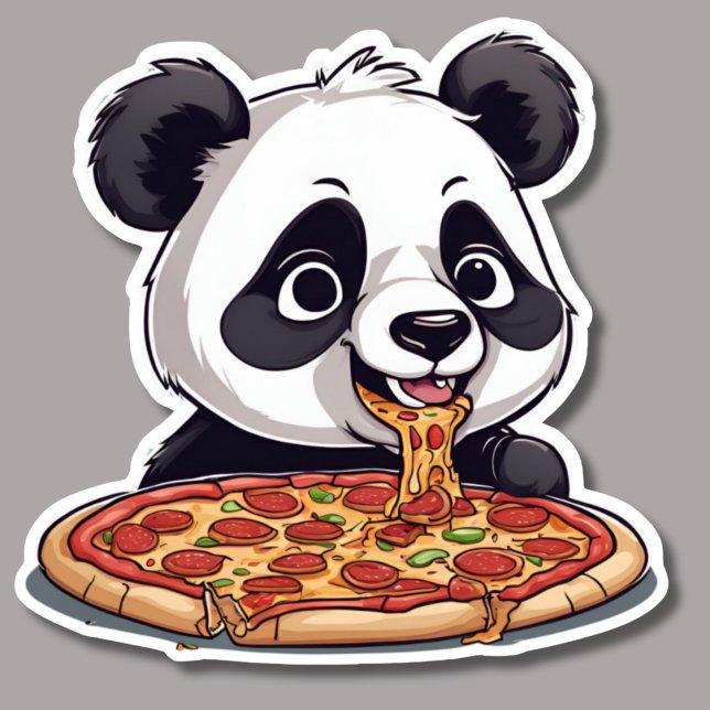 Sticker Pizza Panda imperméable (Créateur téléchargé)