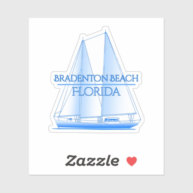 Sticker Plage de Bradenton Plage Côtier Nautique Voile (Feuille)