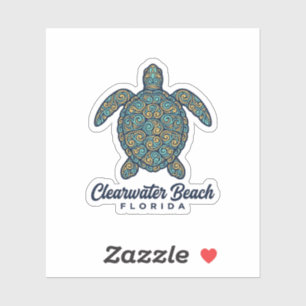 Sticker Plage de Clearwater Floride Tortue de mer Vector D