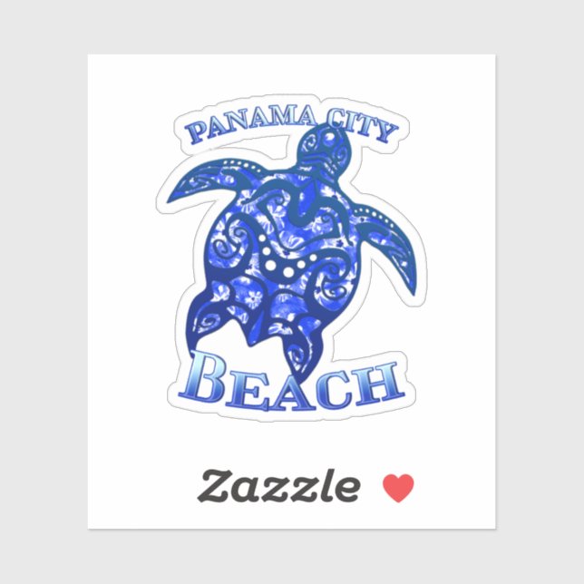 Sticker Plage de Panama City Floride Vacances Tortue Triba (Feuille)