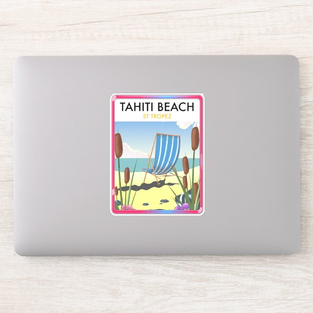 Sticker plage de Tahiti st tropez (Ordinateur)