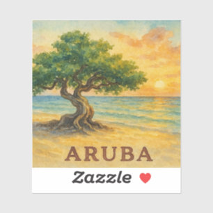 Sticker Plage Eagle Aruba Divi Tree Heure dorée