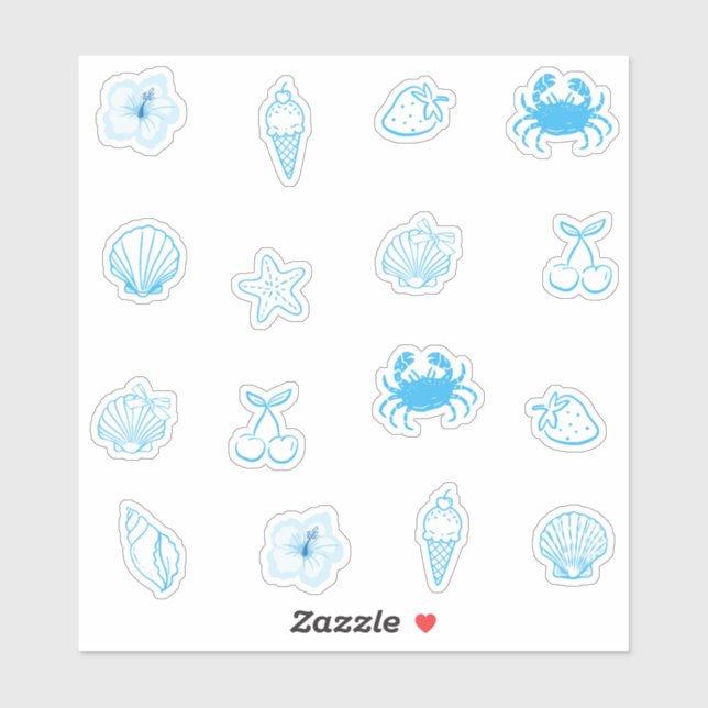 Sticker  Plage grecque minimaliste (Feuille)