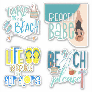 Sticker Plage individuelle amusante pour une typographie b