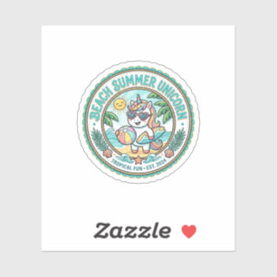 Sticker Plage licorne été licorne POD prêt vêtements Gra