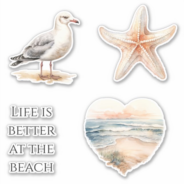 Sticker Plage Océanique Côtière   (Devant)