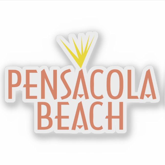 Sticker Plage Pensacola Design typographique avec motif so (Devant)