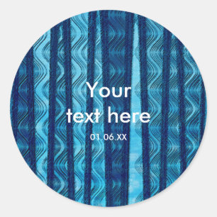 Sticker Plage Retro Waves Blue Vintage Party Favor
