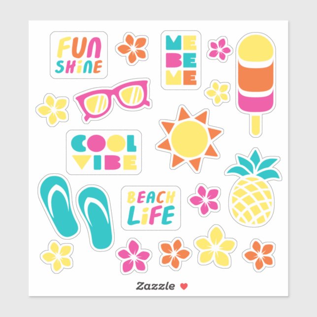 Sticker Plaisir au soleil (Feuille)