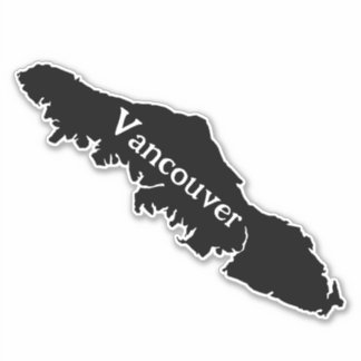 Sticker Plan de l'île de Vancouver - Texte de personnalise