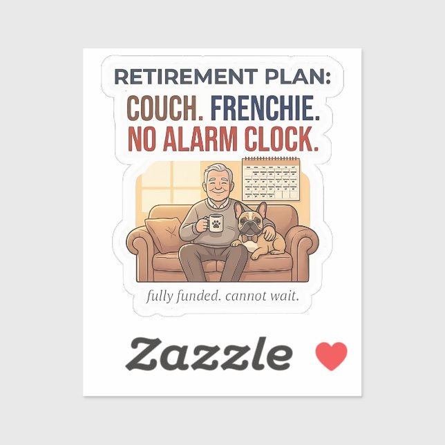 Sticker Plan de retraite Funny Frenchie Canapé Amoureux de (Feuille)